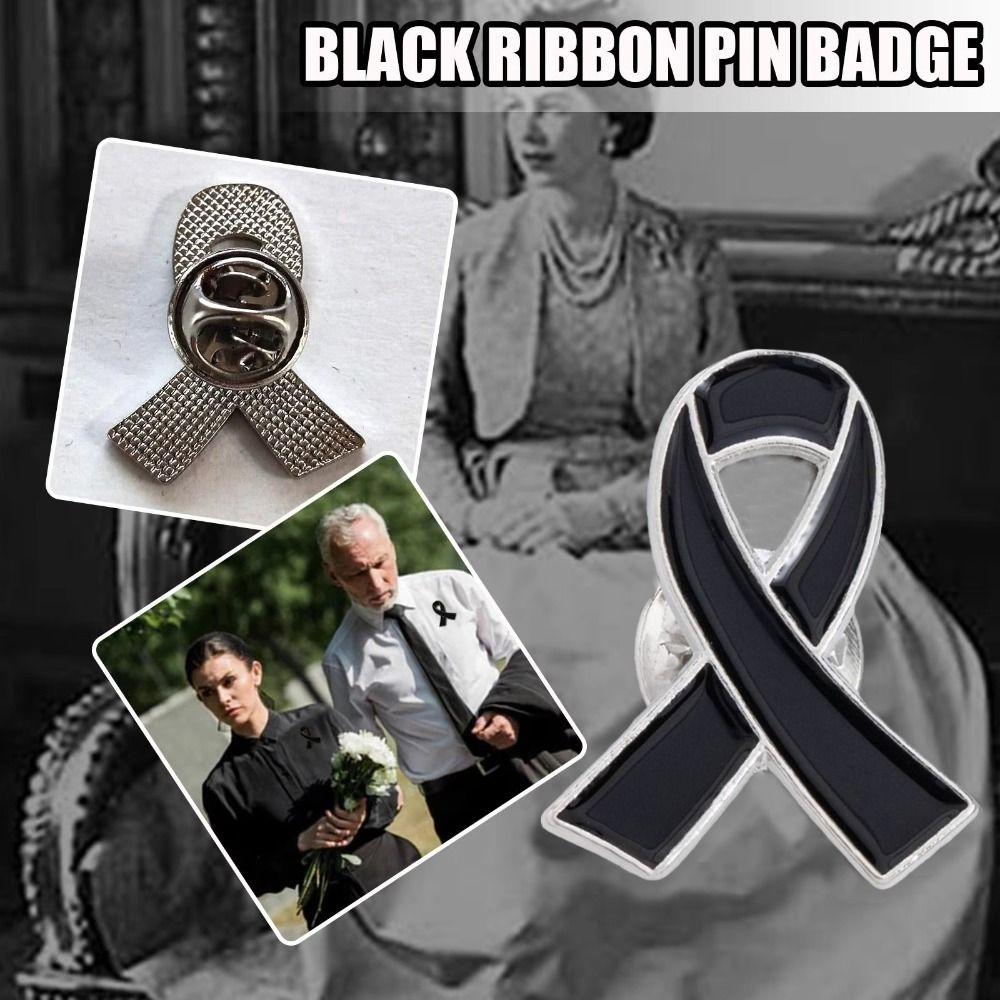 Melanoma Cancer Funeral Ribbon Badge Brooch Skin Cancer Funerals Memorial Pin Women Men
