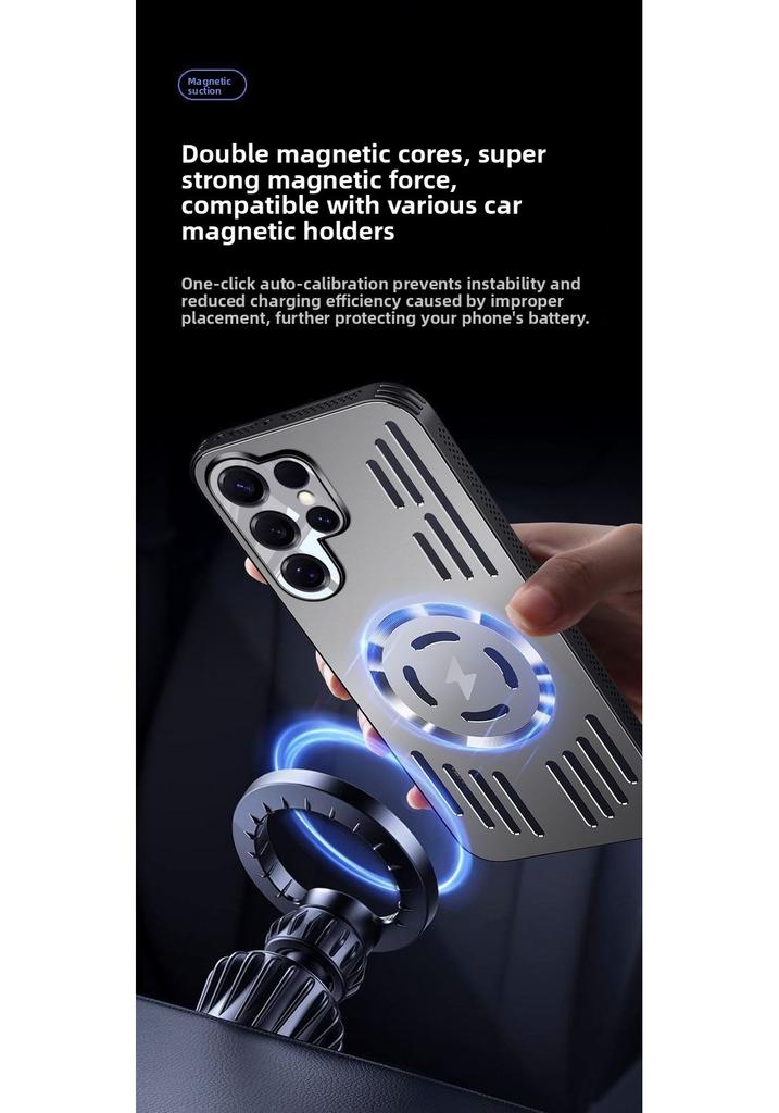 For Samsung Galaxy S26 Ultra Case Hard Metal heat dissipation magnetic Protective back cover for Samsung S26 S25 Plus Edge Shell