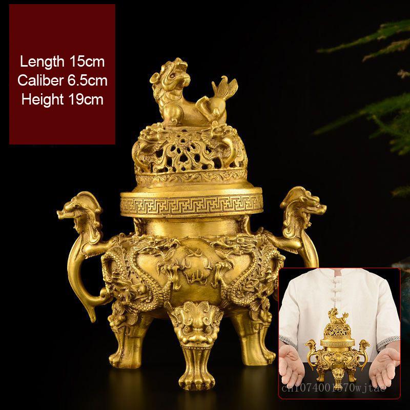 Creative Brass Three-legged Animal Shaped Aromatherapy Burner, Indoor Kowloon Incense Stove, Buddha Hall, Dog Sculpture Shaped
