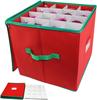 64 Ball Red Christmas Colored Ball Storage Box with Dividers,Holiday Ornaments Storage Container Bin for Xmas Decorations