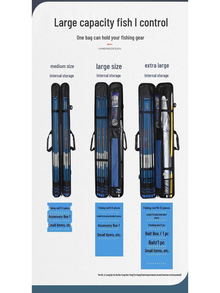 Große Angelruten-Aufbewahrungstasche - Hartschalen-Ausrüstungshalter