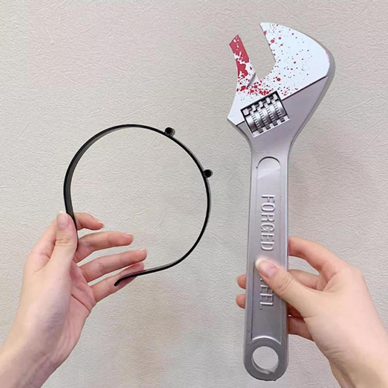 Halloween Party Horror Hair Bands Fake Knife Axe Cleaver Scissor Headbands Through Head Scary Masquerade Costume Photobooth Prop
