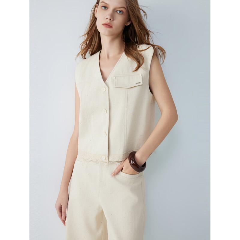 ELLE Women s V-Neck Polka Dot Vest S