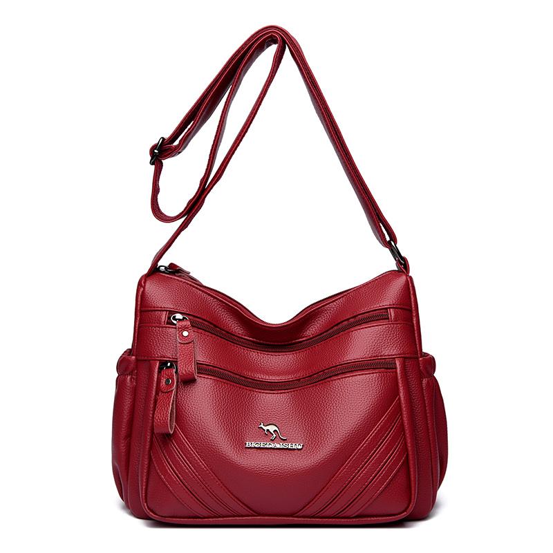 

Современная кожаная сумка через плечо для женщин, большая вместимость, мягкая, портативная, через плечо