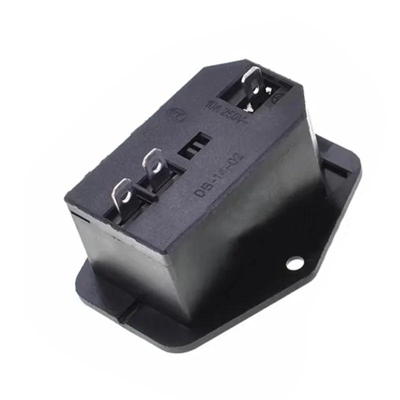 AC-Steckdose AC-01A-2 10A 250V Elektrischer Kippschalter Messingstecker mit Sicherungsanschluss für Computermontage-Steckdose