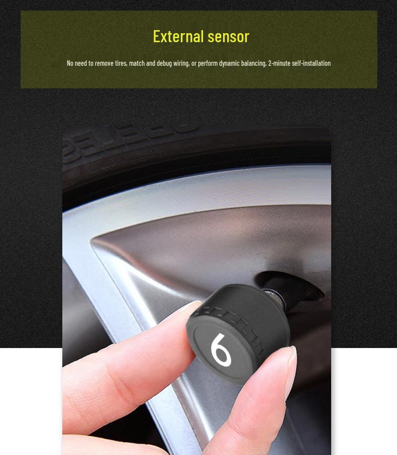T12 Solar-Powered Six-Wheel TPMS for RV and Truck
