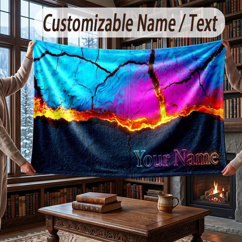 Manta Decorativa com Tema de Arte Personalizada com Nome em Texto Manta Macia e Aconchegante para Casa Sofá Cama