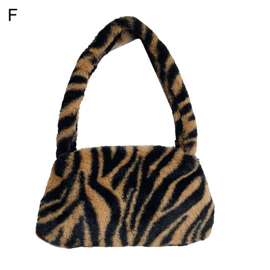 Women Autumn Winter Plush Soft Fluffy Handbag Shoulder Underarm Bag CLE