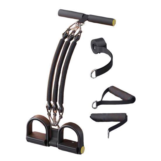 

2/3/4-трубный педальный эспандер с ручкой, многофункциональная эластичная йога-веревка для подтягиваний, мужской женский педальный тренажер, оборудование для тренировок B чёрный