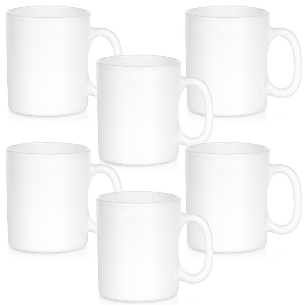 Set di Tazze per Caffè, Tè, Tisane, Set Tazze, Bianco x6