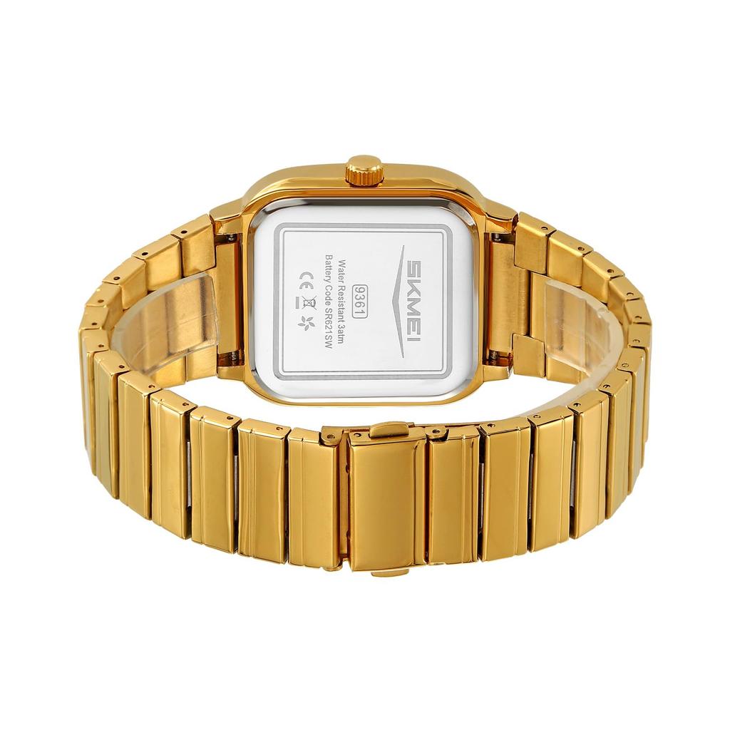 Nye firkantede herreklokker Mote Kalender Kvartsverk Rustfritt stålreim Vanntett Kvartsklokke