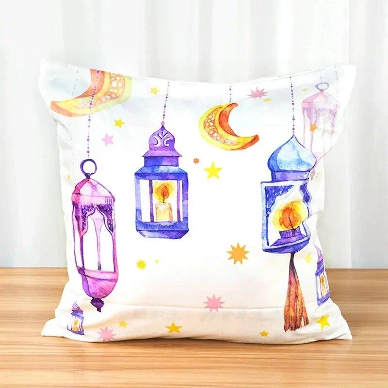 Eid Mubarak Home Decoration Pillowcases Islamic Ramadan Decoration Mosque Muslim Pillowcases Gift