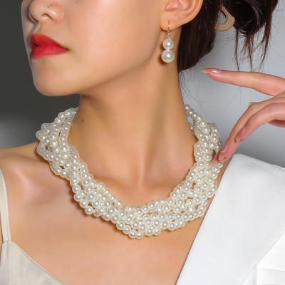 eBay Jewelry, Fashion Imitation Pearl Woven Necklace Fashion Jewelry 8070