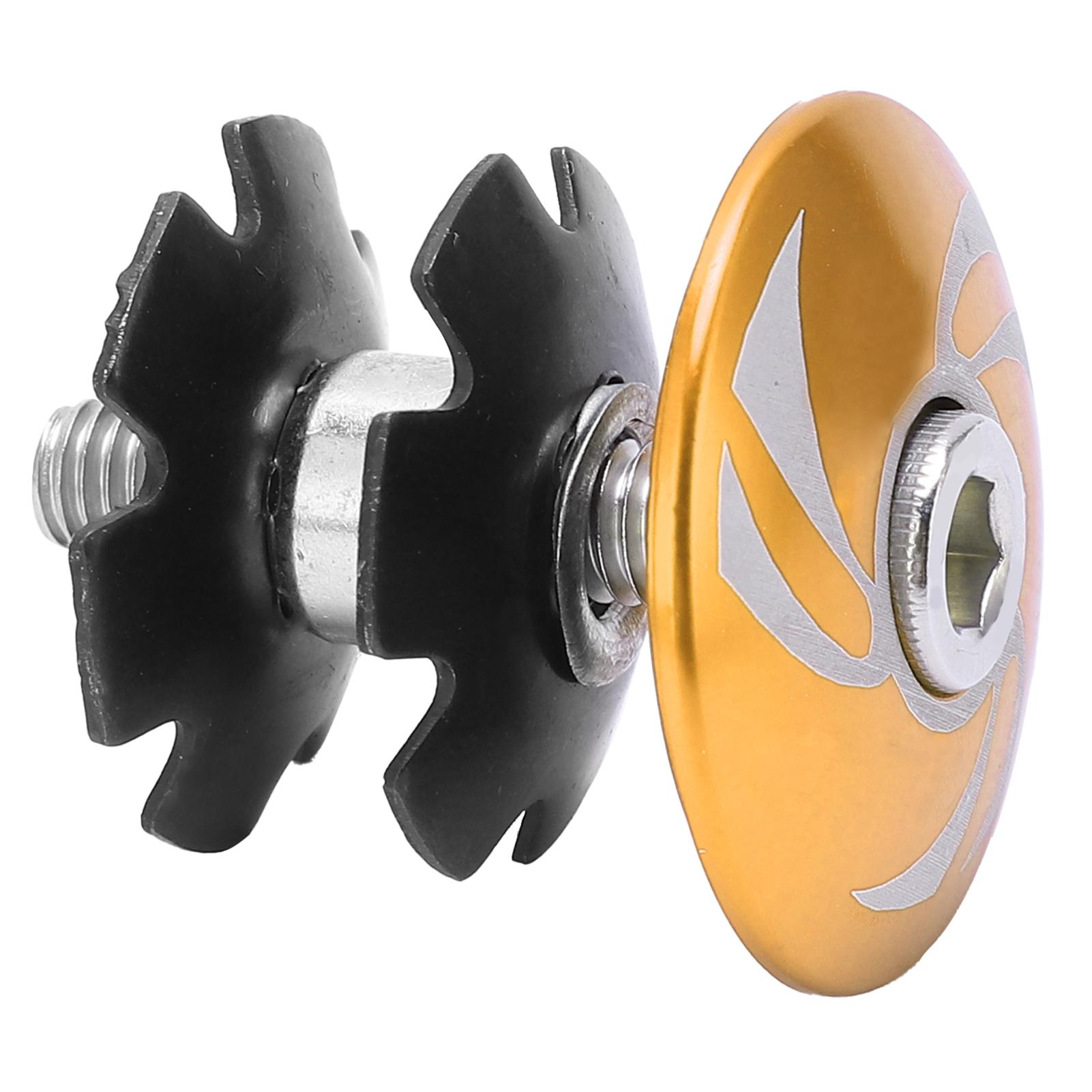 Крышка рулевой колонки велосипеда Алюминиевый сплав Звездная гайка Крышка выноса Вынос Вилка МТБ Дорожный велосипед АксессуарЗолотой