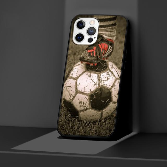 

Чехол для футбольного мяча «Горящий огонь» для Iphone 14 13 11 12 Pro Max Xr 7 8 + X 6 6s Plus Xs Se Coque, черный мягкий чехол для телефона iPhone 12 Pro