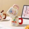 Cute Animal Mugs Home Cartoon Couple Breakfast Coffee Cups with LIDS Ceramic Cups High Appearance Level Girls Drinking Water