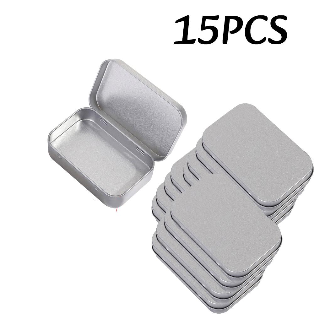 1-11pc Mini Metal Empty Storage Box Tin Plated Container With Hinged Lid Wedding Jewelry Pill Cases Portable Cosmetic Organizer