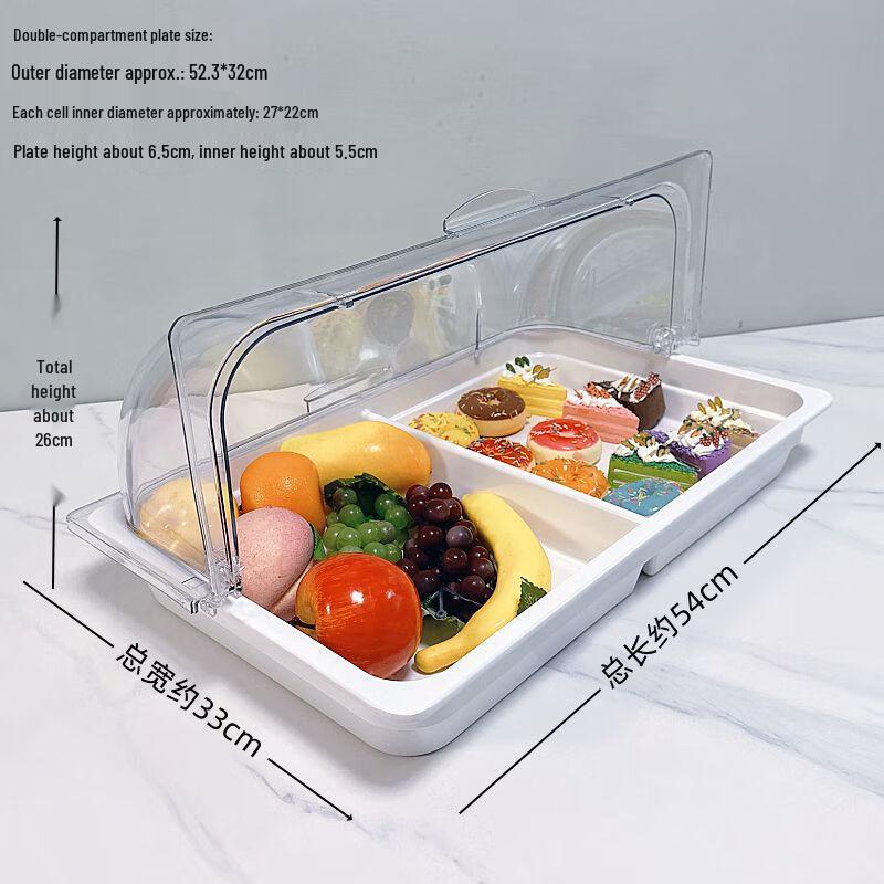 European Style Transparent Food Display Plate with Flip Cover
