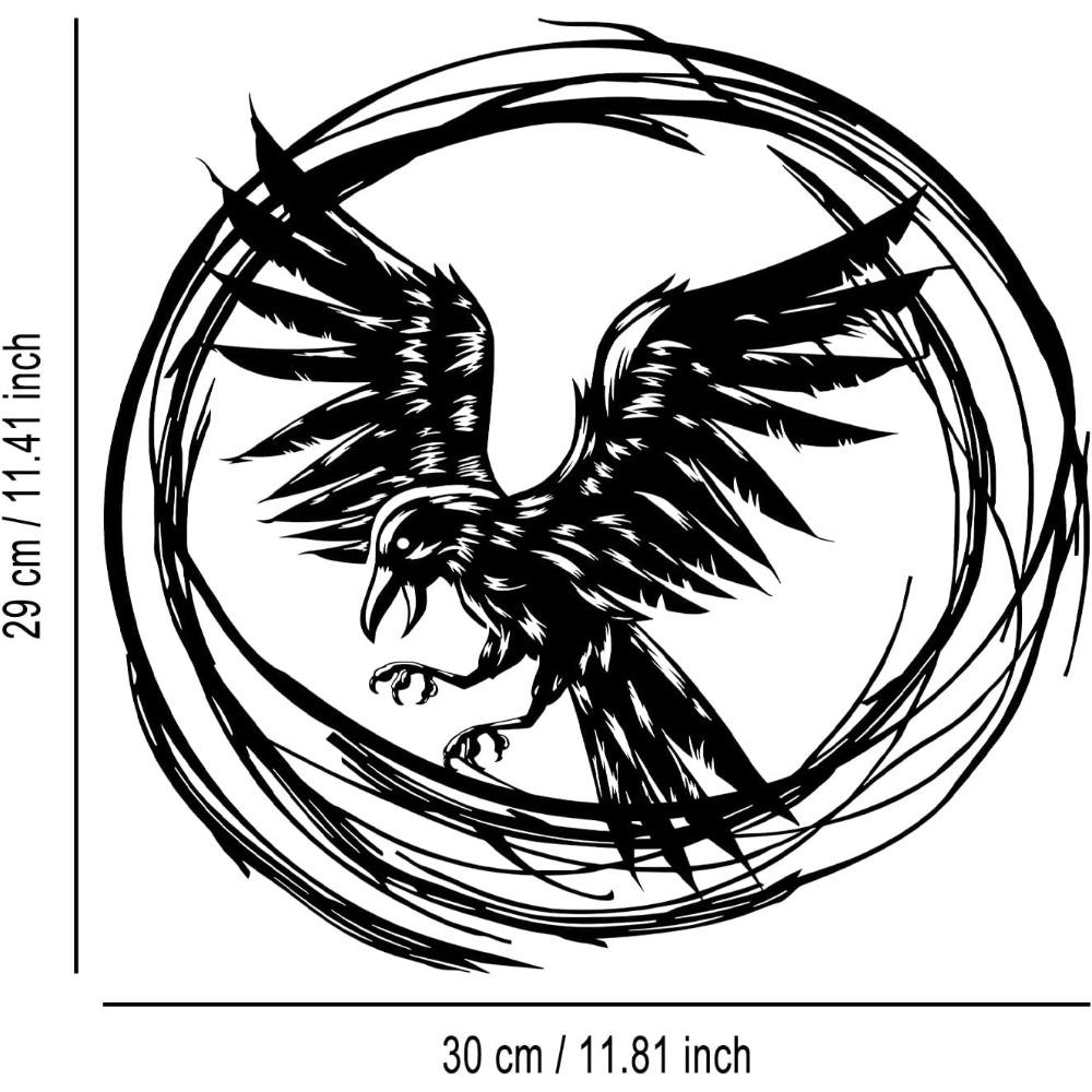 

Gothic Crow Metal Wall Decor, Nordic Style Black Iron Art for Living Room Bedroom