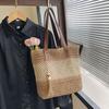 Handwoven Straw Tote Bag for Women Summer Beach Vacation Style Picnic Handbag CLE