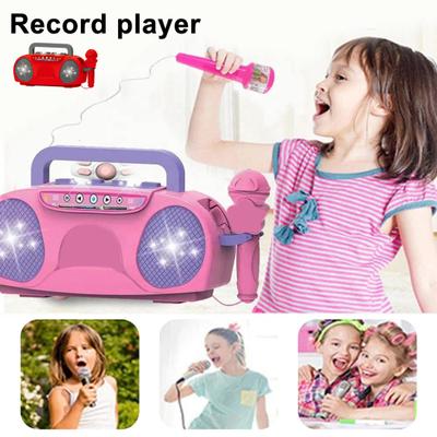 Brinquedo Máquina de Canto Infantil com Microfone Luz LED Crianças Meninos Meninas Mini Máquina de Karaokê Multifuncional Brinquedo Reprodutor de Música