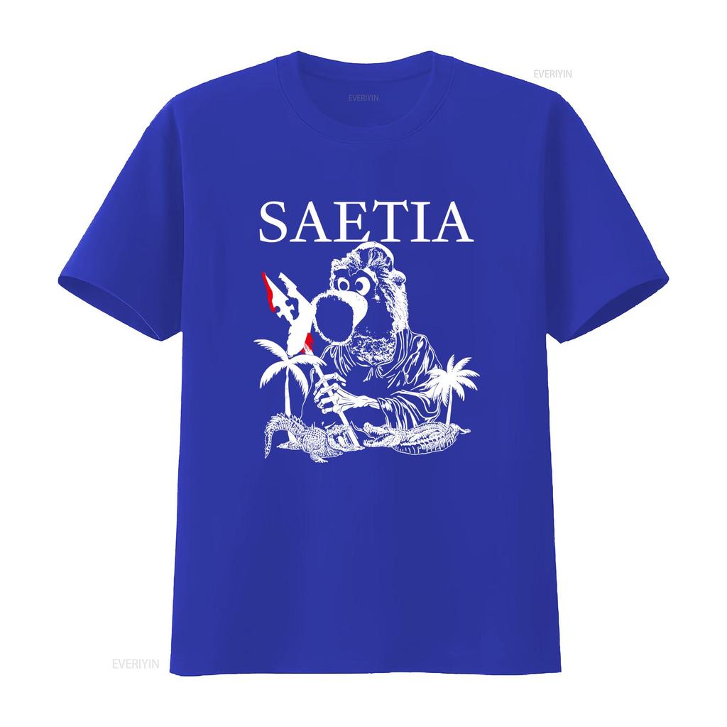 Rare Saetia Band Fan Black T Shirt AL189 Unique Design with Iconic Mascot Palm Trees Alligators vintage Washed streetwear