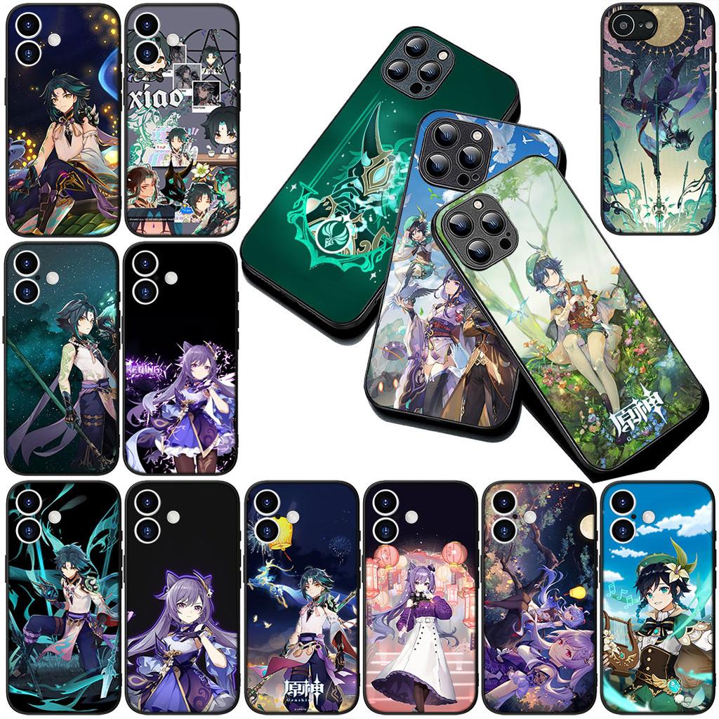 For Apple iPhone 16 14 15 Plus 11 Pro Max 16E ProMax + 16Plus 15+ 14+ Phone Cover Soft Case Genshin Venti Impact Xiao Keqing