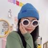 Retro Special Round Daisy Flower Sunglasses Woman  Vintage Fashion Brand Female Eyewear Party Travelling UV Shades