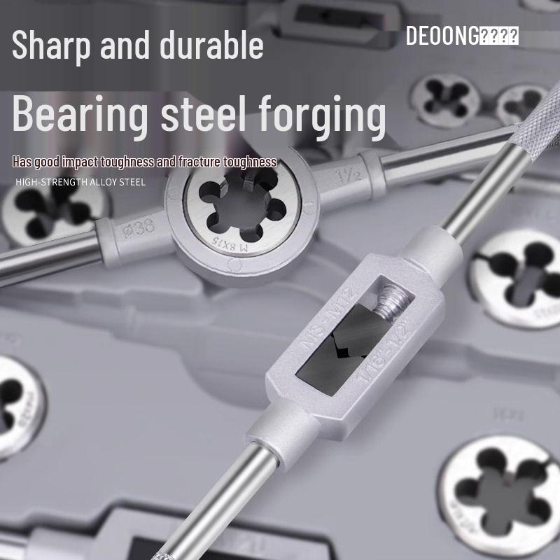 Handgewindebohrer- & Schneideisen-Satz für Innengewinde mit Bohrer- & Schraubenschlüsselwerkzeugen