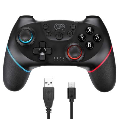 Controller Bluetooth Pro Wireless con Vibrazione e Sensore Somatosensoriale a 6 Assi, caratterizzato da un Design con Impugnatura in Gomma.
