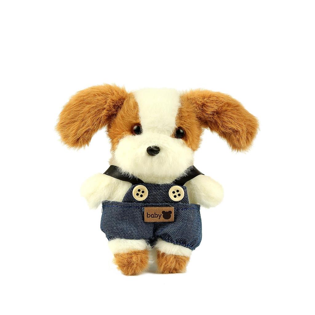 Internet Celebrity Cute Overalls Dog Plush Keychain Doll