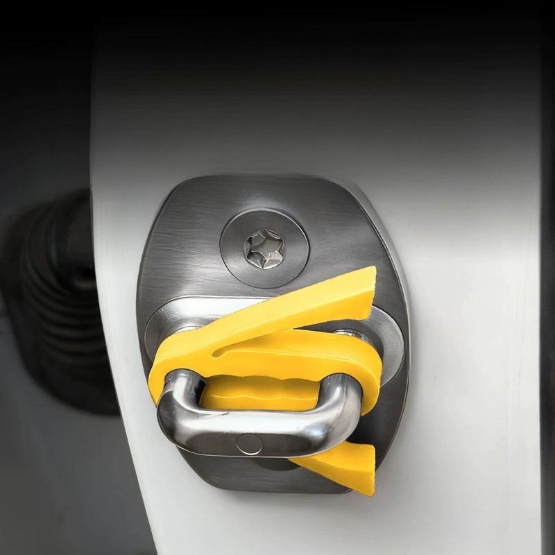 4Pcs Universal Car Door Lock Protector Pads Thickened Silicone Anti-Collision Door Lock Sleeve Noise Reduction Cushion Bumper Cover