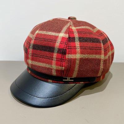 MEET SUNNY Women's Plaid Octagonal Newsboy Beret