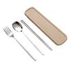 Silver/Gold Color Forks and Spoon Chopsticks Set Stainless Steel Travel Flatware  Picnic
