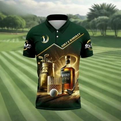 2026 New Men's Casual Sports Short-sleeved Fun Golf Pattern Printed Sports Casual Breathable Polo Shirt