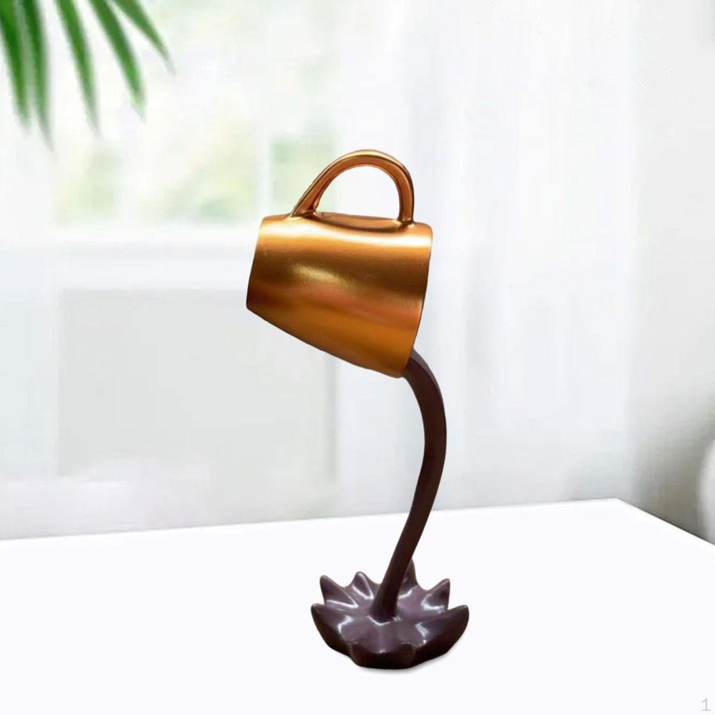 Floatings Coffee Cup Cafe Art Decoration Modern Sculpture Pouring Mug Resin Ornament for