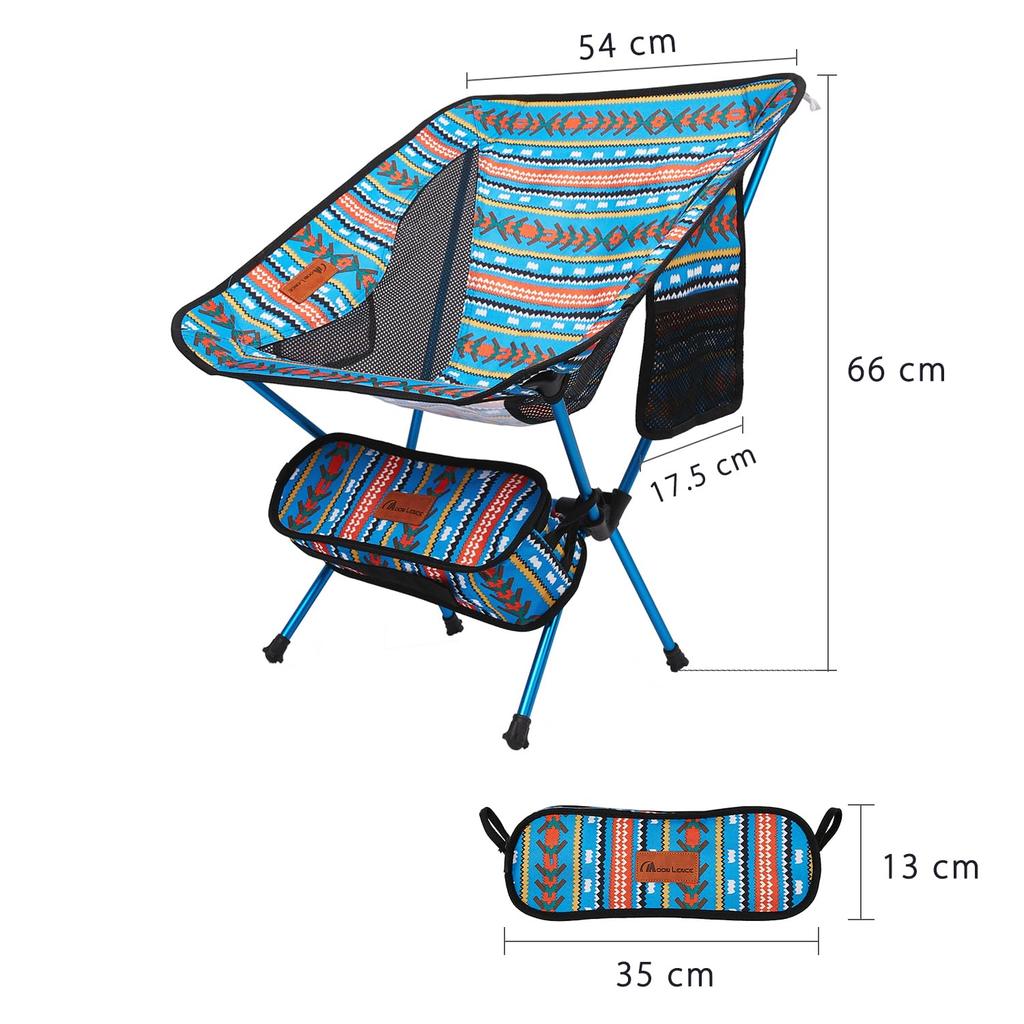 Moon Lence Outdoor Chair Camping Chair Compact Folding Ultra Light Storage Bag Hiking Load Capacity 150kg Blue