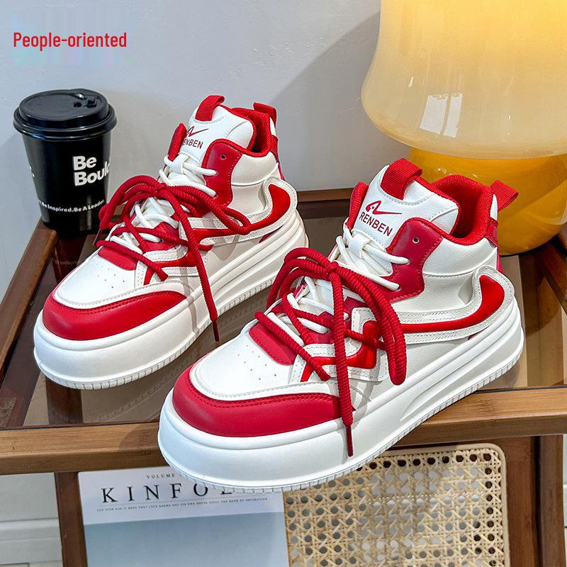 2025 Spring White Platform Sneakers for Women - Korean Style Casual Sports Shoes S6102051