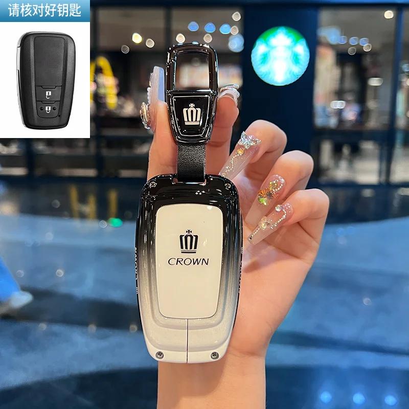 WSR4  Alloy Car Key Case Cover Shell For Toyota Land Cruiser 200 300 Prado Crown TLK 200 Yaris Cross Hilux Innova Fortuner Camry 55