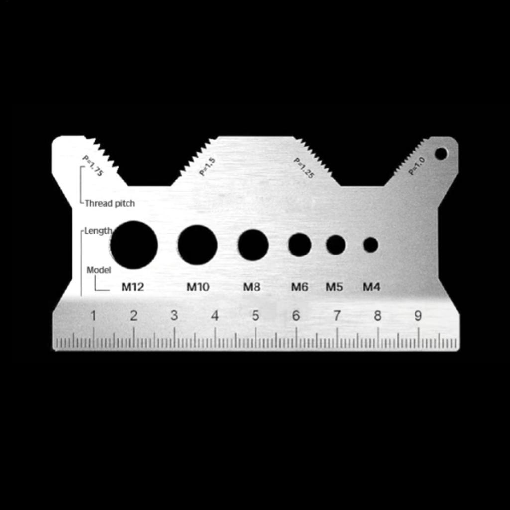 New Bolt Measuring Tool Nut Bolt Thread Stainless Steel Sizer Flat Double-Sided Screw Measuring Device For Pattern Jewelry Watch