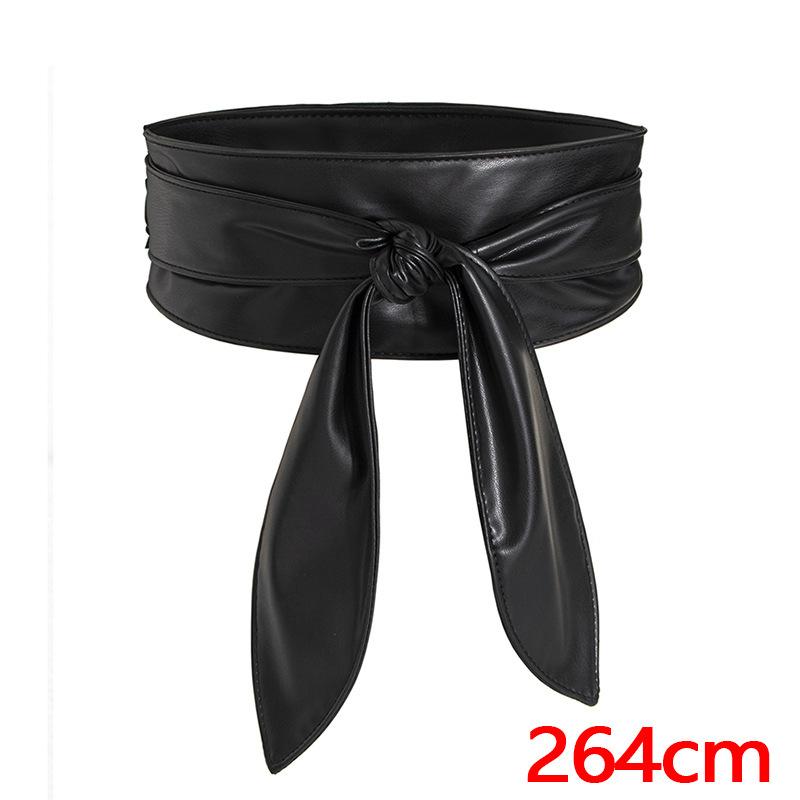 Double-sided Wide Women's Waist Seal Soft and Versatile Elegant Bow Ribbon Super Long Knot Belt European and American Beautiful