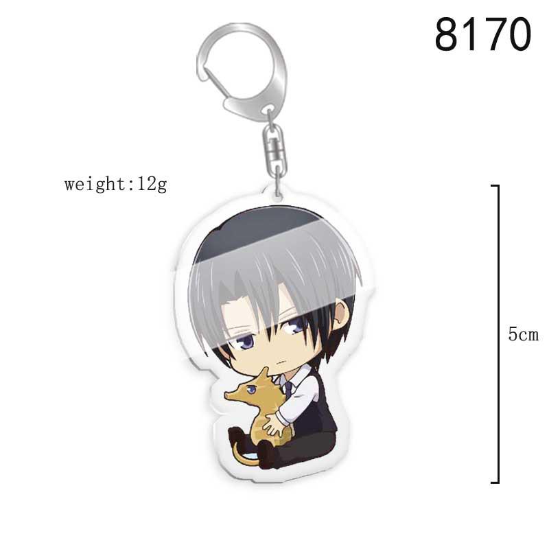 Fruit Basket Anime Acrylic Keychain: Honda Tōru, Kusamochi Kyo, Yūki Murasakigawa, Kurenai Characters.