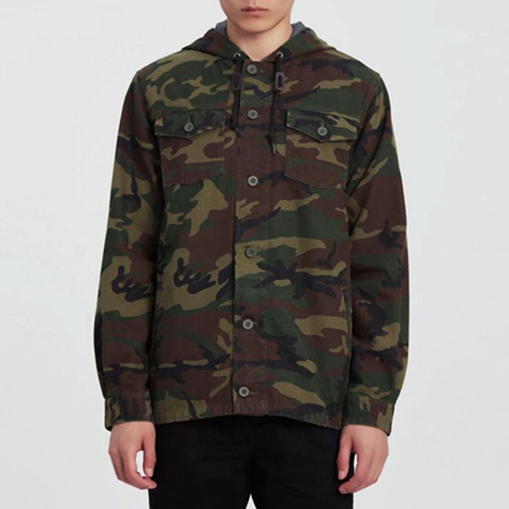 Vans Camouflage Hooded Jacket Men Jackets Green VN0A36JLCMA
