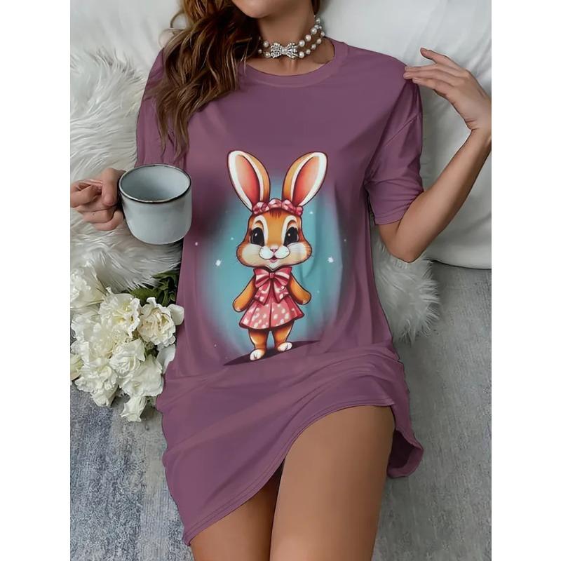 Summer Ladies 3D Printed Short Sleeve Dress Fashion Versatile Trend Breathable Casual