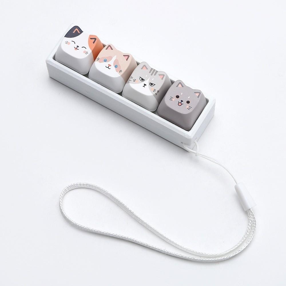 Cat Shape Keycap Fidget Keychain Lightweight Finger Press Toy Keyring Sensory Toy