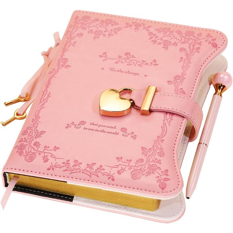 

1pcs Diary with Pen Lock and Key Journal for Writing Personal Thoughts Decorative Notebook with Heart Lock Ideal for Gifting рожевий