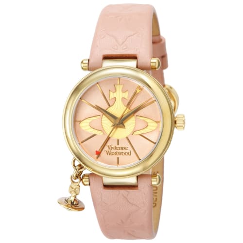 

Vivienne Westwood Orb II Watch, Pink Dial, Calfskin Leather, VV006PKPK, Women s