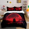 "Crimson Moonlit Warrior's Silhouette" Bedding Sets Duvet Covers Pillowcases(1* Duvet Cover 2* Pillowcases Without Duvet Insert)