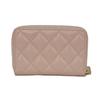 Used 10097 Coco Pearl Zip Coin Purse AP3811 7943 COCO Mark CC Mark Dots Random Matelasse Pink Beige Women's from Japan