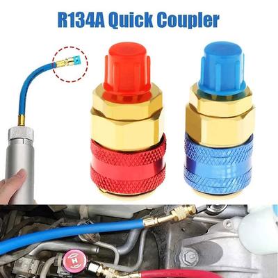 R134A Niederdruck Hochdruck Auto Schnellkupplungsverbinder Messingadapter Auto Klimaanlagen Kältemittel Einstellbarer AC Manometer